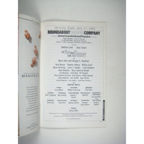 Man Who Came Dinner Stagebill Opening Night July 2000 Nathan Lane Jean Smart - Picture 3 of 6